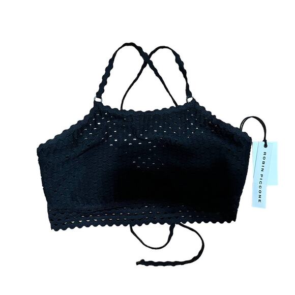 Robin Piccone Chira‎ black bikini top size Large NEW - Picture 1 of 5